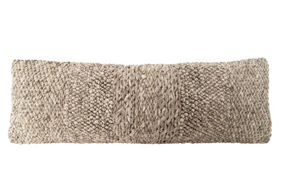 Handwoven Textured Taupe Pillow 14" x 40" by Anaya