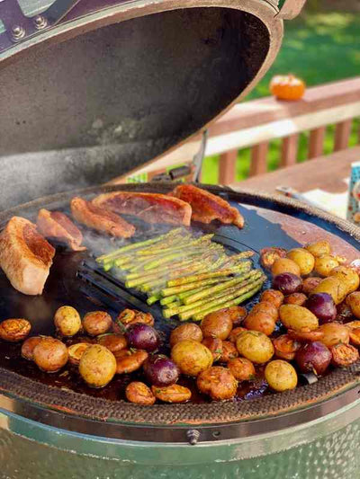 Green Egg Style / Kamado Style Grill Griddle Combination Inserts by Arteflame
