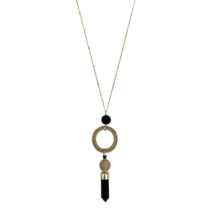 Black Agate Jute Necklace by SLATE + SALT