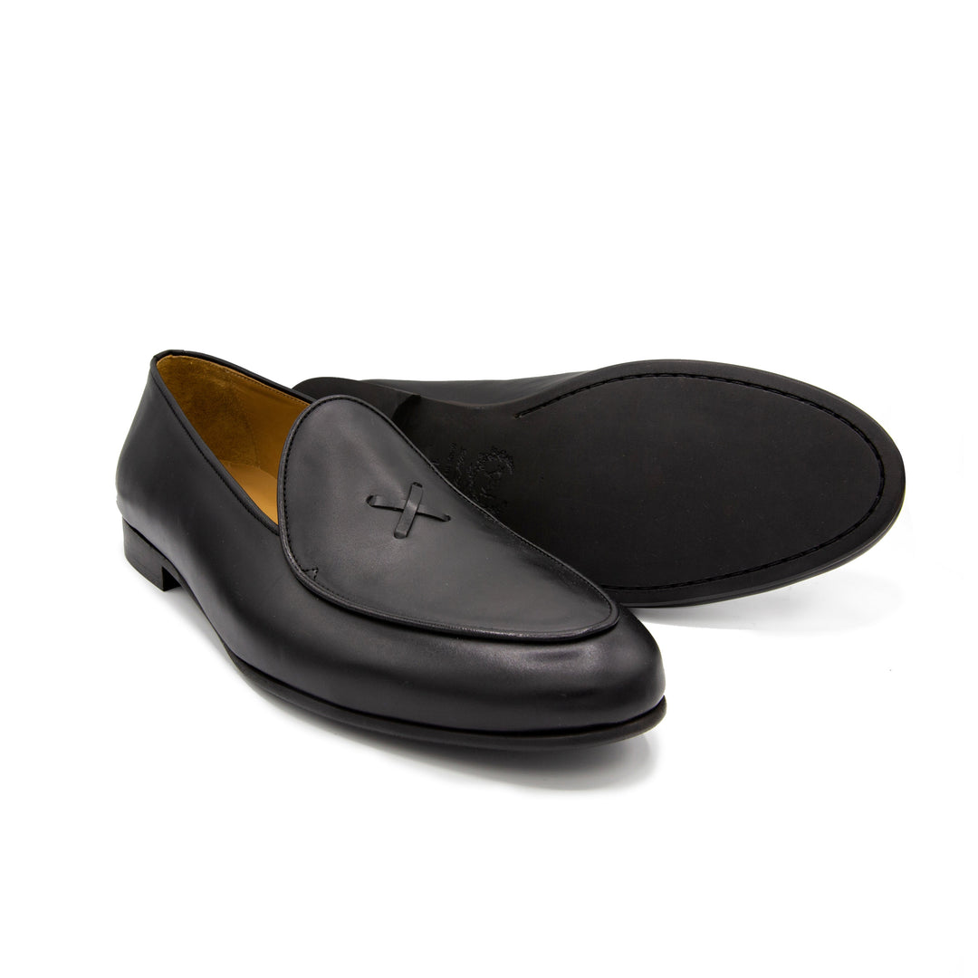 Men's Black Leather Milano Loafer by Del Toro Shoes