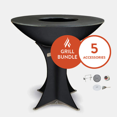 Arteflame Classic 40" Black Label Grill with Euro Base Home Chef Bundle With 5 Grilling Accessories. by Arteflame
