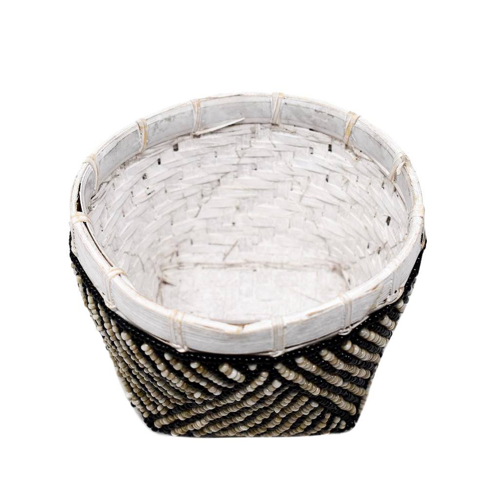 BAMBOO BEADED TRINKET BASKET by POPPY + SAGE