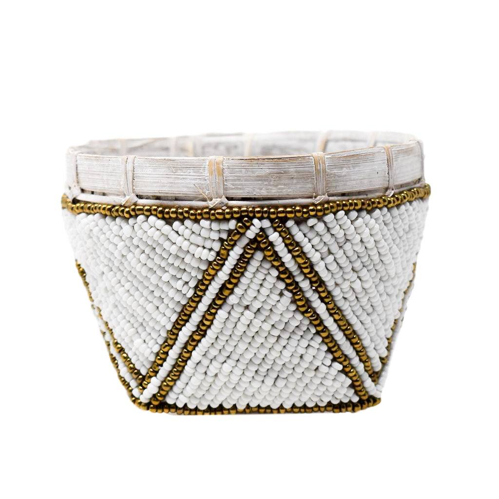 BAMBOO BEADED TRINKET BASKET by POPPY + SAGE