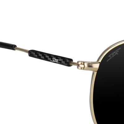 ●CAPTAIN● Real Carbon Fiber Sunglasses (Polarized Lens | Carbon Fiber Temples | Gold) by Simply Carbon Fiber