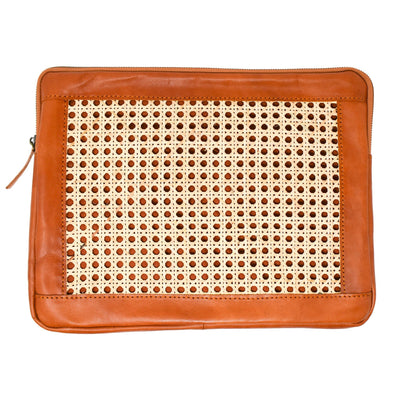 Crew Cane and Leather Laptop Case by POPPY + SAGE