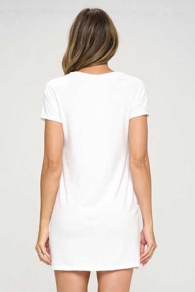 Desi - White T-Shirt Dress by EVCR