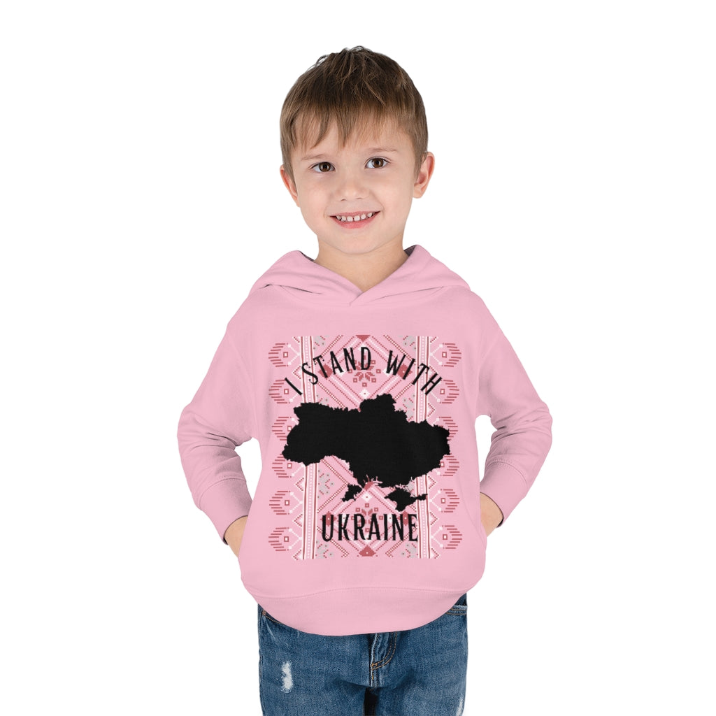 'I STAND WITH UKRAINE' WITH VISHIVANKA Toddler Pullover Fleece Hoodie