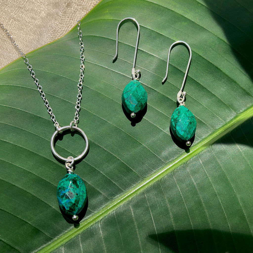 Chrysocolla Drop Earrings by SLATE + SALT