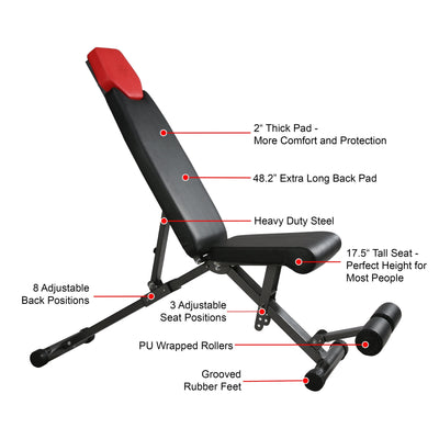 5-in-1 Adjustable Weight Bench by Finer Form