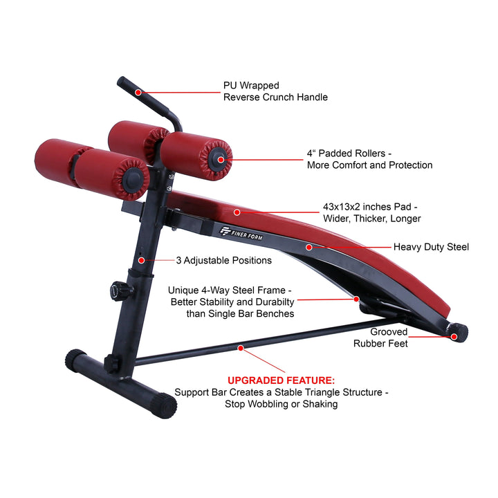 Sit Up Bench with Reverse Crunch Handle by Finer Form