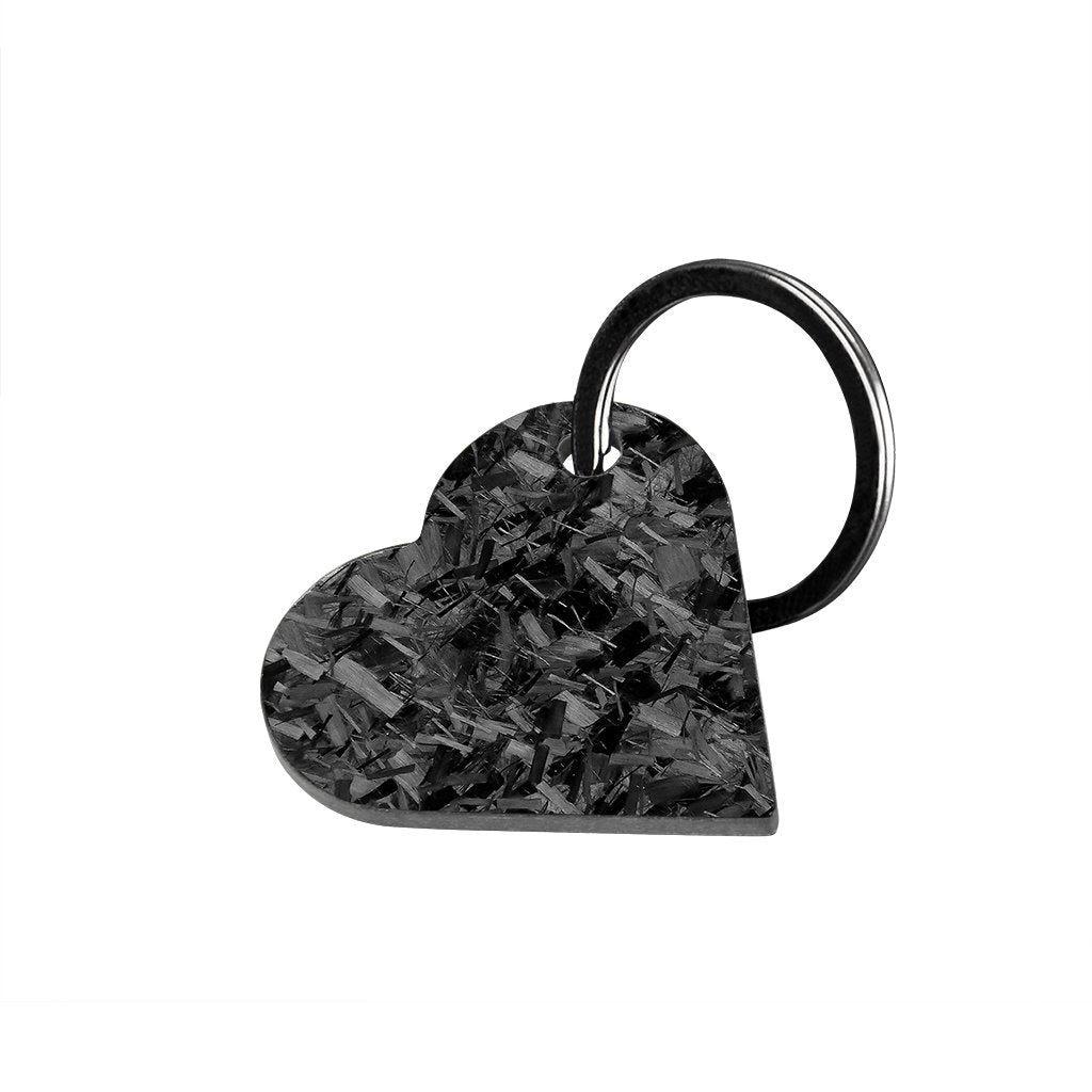 Forged Carbon Fiber Heart Shaped Keychain by Simply Carbon Fiber