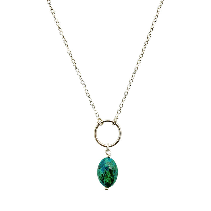 Chrysocolla Circle Necklace by SLATE + SALT