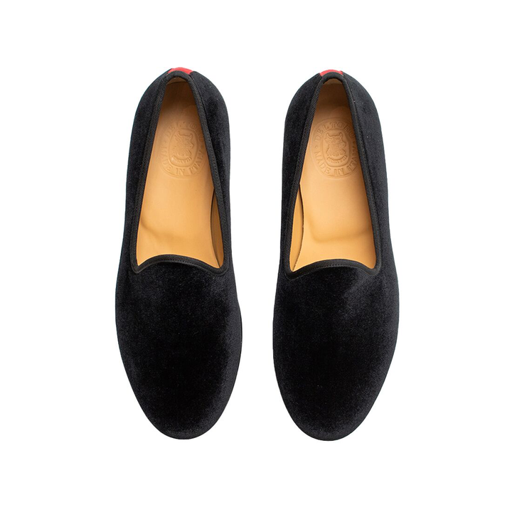 Men's Black Velvet Slipper II by Del Toro Shoes