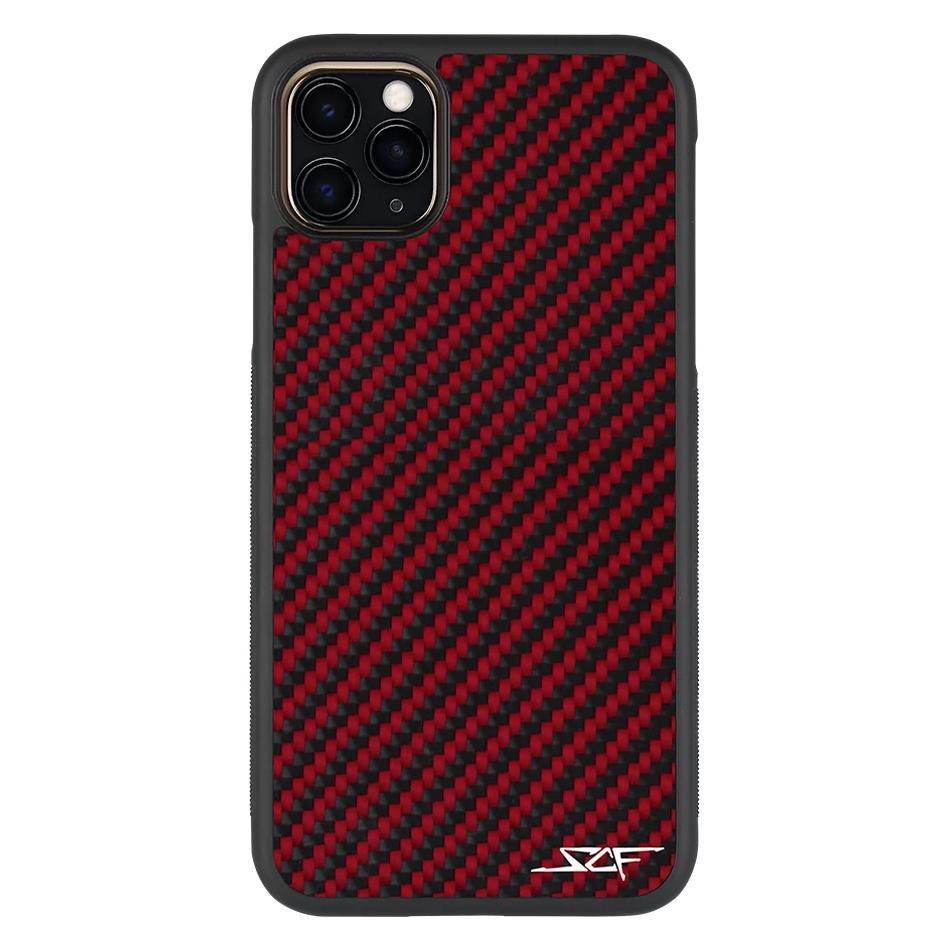 iPhone 11 Pro Max Red Carbon Fiber Phone Case | CLASSIC Series by Simply Carbon Fiber