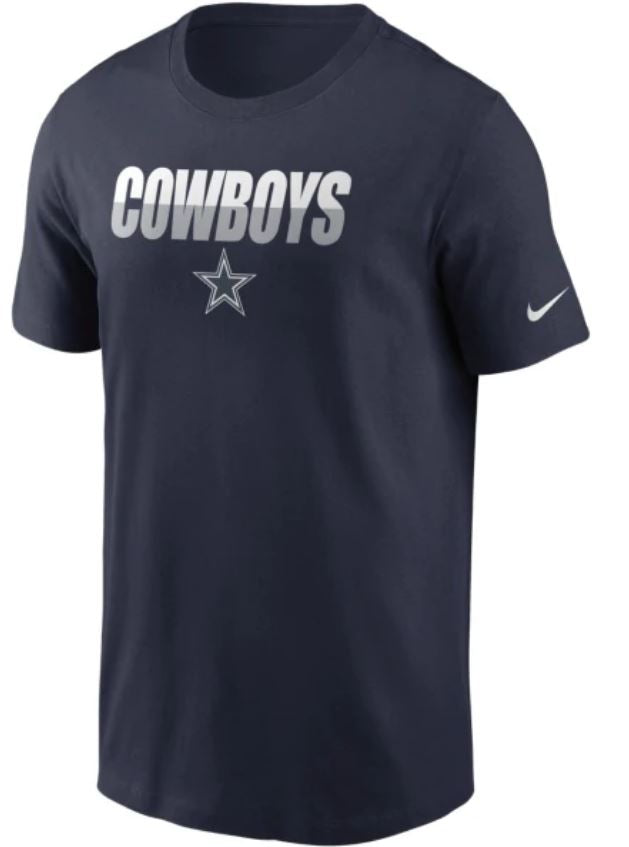 Dallas Cowboys Nike Mens Split Team Name Essential Short Sleeve T- Shirt by Southern Sportz Store