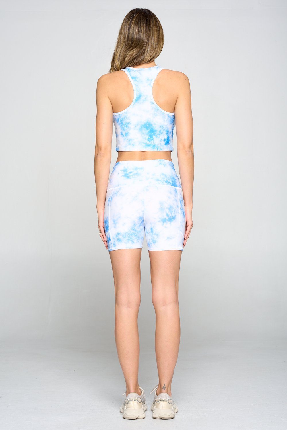 Kendall - Blue Cloud Compression Crop Tank by EVCR