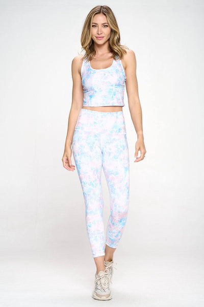 Kendall - Cotton Candy Snake Compression Crop Tank by EVCR