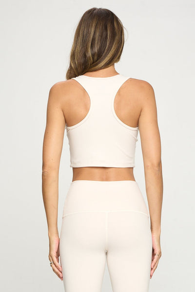 Kendall - Snow White Compression Crop Tank by EVCR
