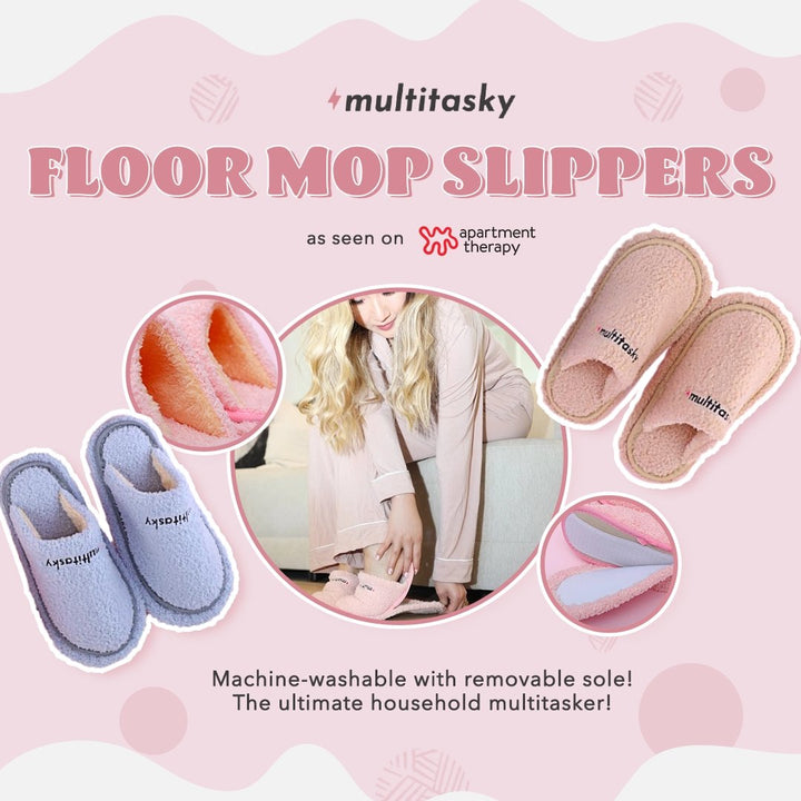 Multitasking Floor Mop Slippers with Removable Sole by Multitasky