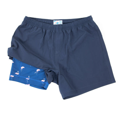 Performance Gym Short + Compression Liner - Navy by Bermies Swimwear