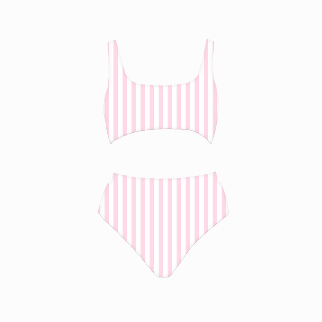 Pink Stripes - bikini by Bermies Swimwear