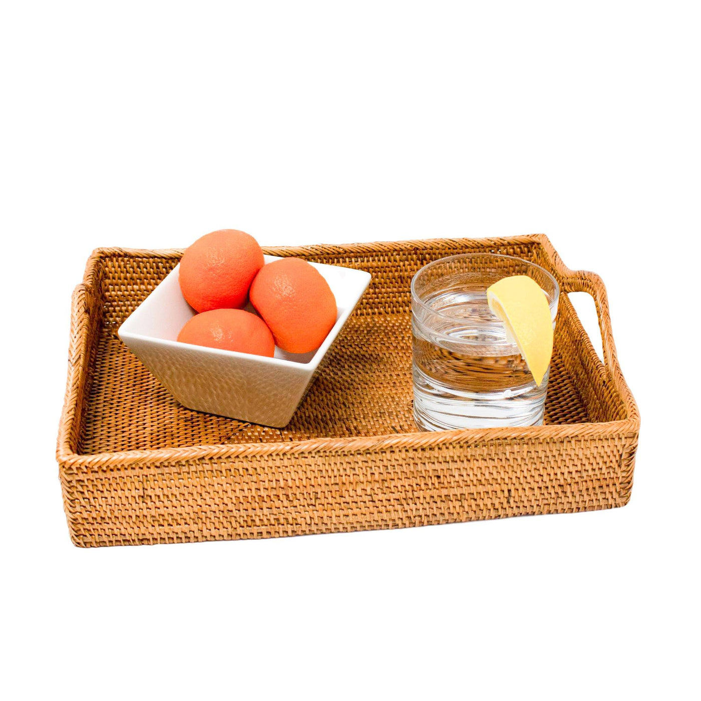 Rattan Tray with Handles by POPPY + SAGE