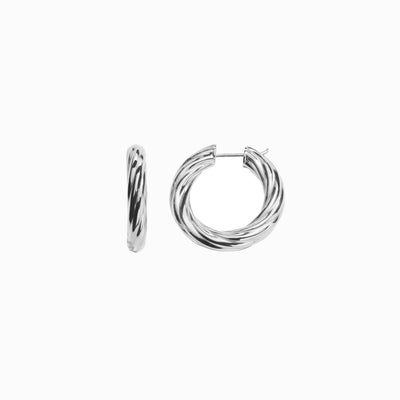 25MM Ribbed Hoop Earrings by Awe Inspired