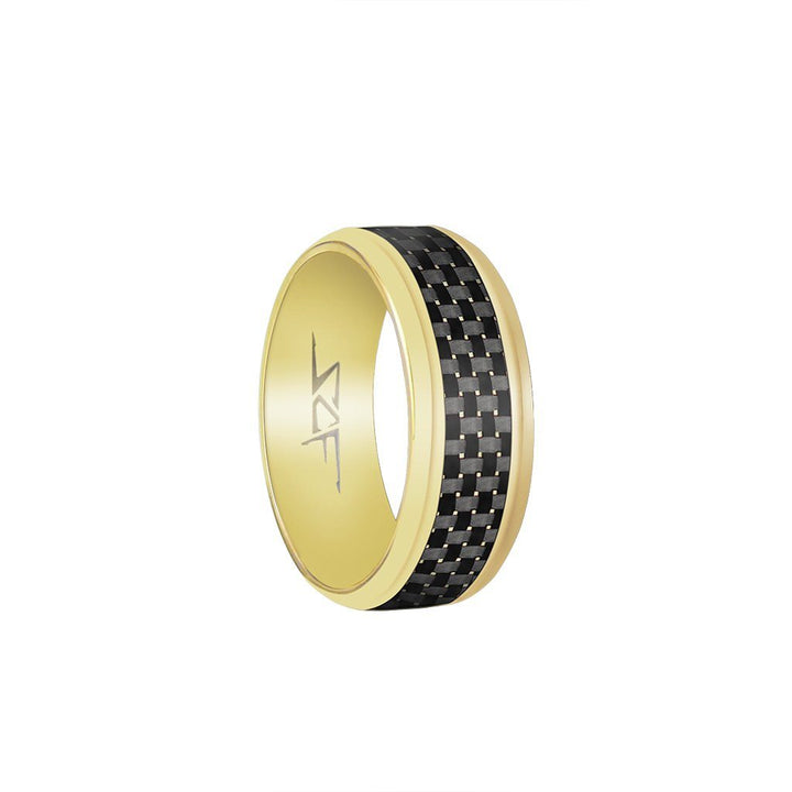 ●SLATE● Real Carbon Fiber Ring (GOLD) by Simply Carbon Fiber