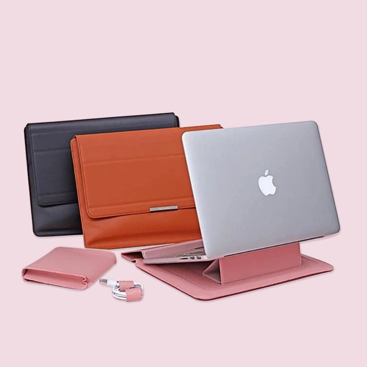 Transformable Vegan Leather Laptop Bag Set (Laptop Stand) by Multitasky