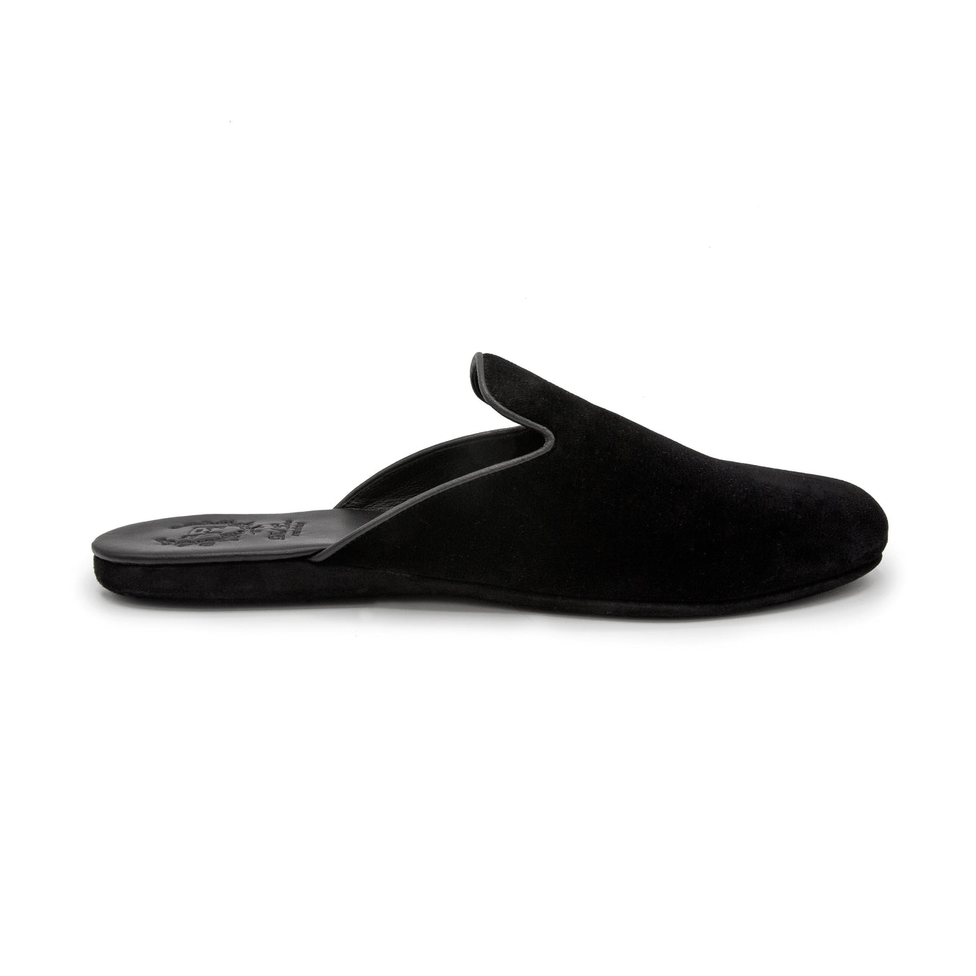 Men's Black Velvet House Slipper by Del Toro Shoes