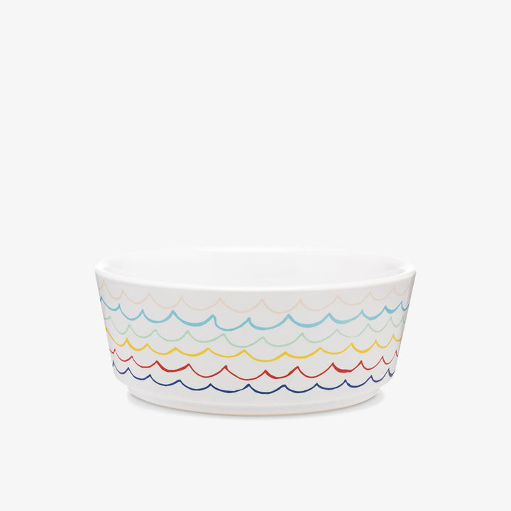 Sketched Wave Ceramic Dog Bowl by Waggo