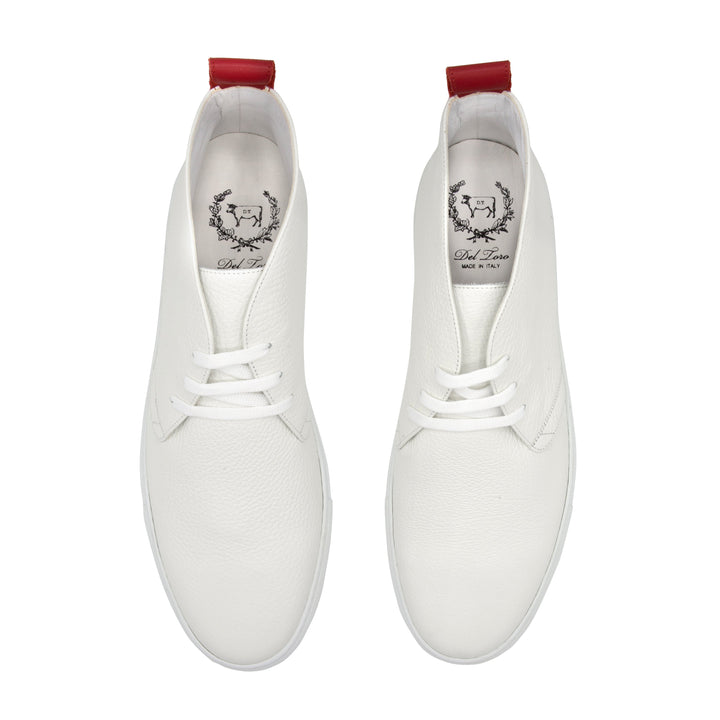 Men's White Leather Chukka Sneaker by Del Toro Shoes