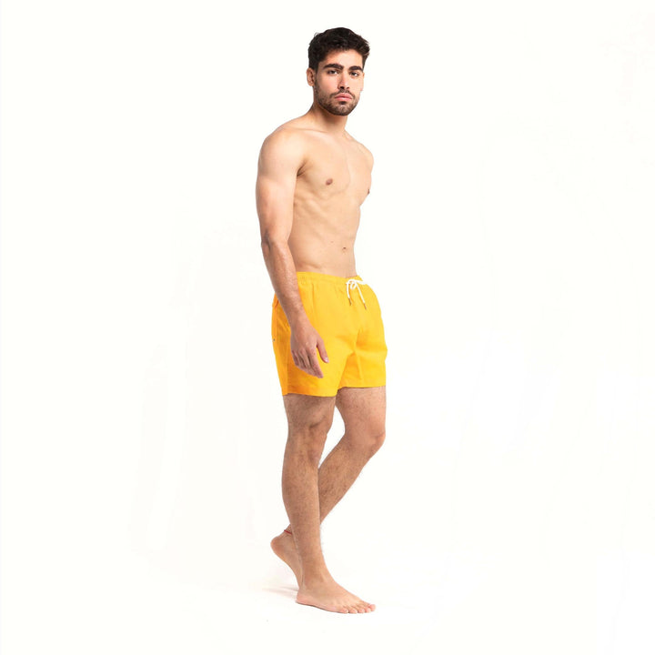 Yellow to Orange - 5" Swim Trunks + Color Changing by Bermies Swimwear